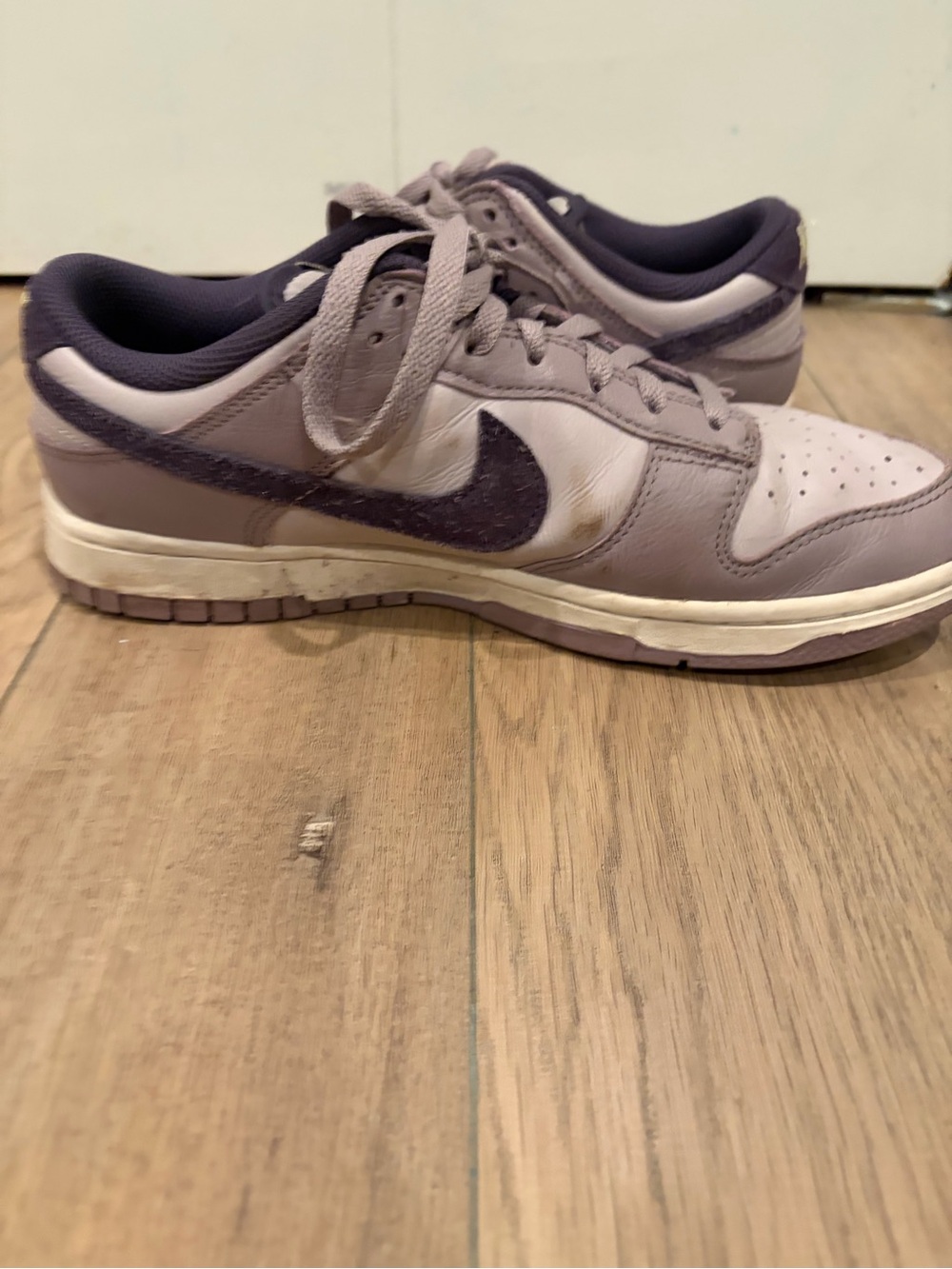 Nike Dunk Low Lavender and Dark Purple Sneakers